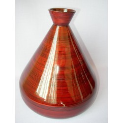 Bambusová váza široká červená
