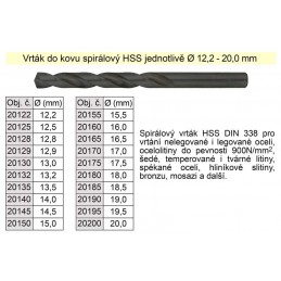 Vrták do kovu HSS 16,5mm -...