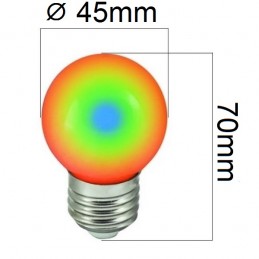 Vícebarevná LED žárovka E27...