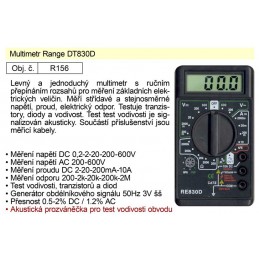 Multimetr Range DT830D